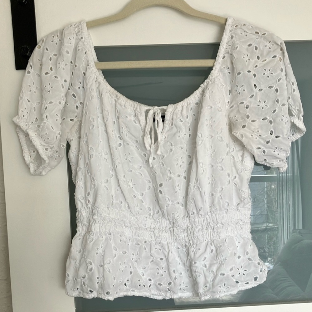 Abercrombie Eyelet Peplum Top